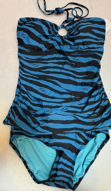 MICHAEL Michael Kors Other - Michael Kors Tankini Swimsuit Set Womens S Blue And Black Top And Xs Bottoms New